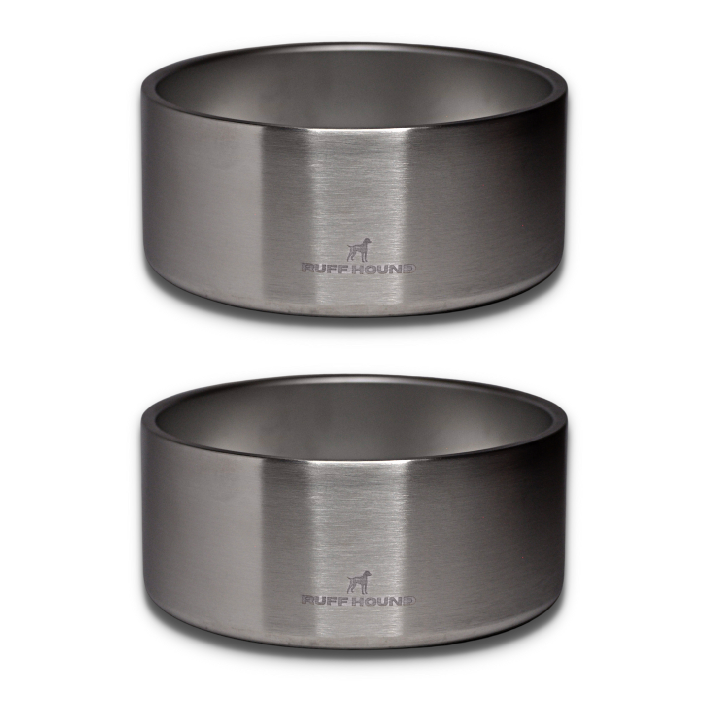 RUFF HOUND - 2 PACK, Stainless Steel, Non-Slip Dog Bowl, 64 ounces